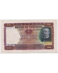 1938 Portugal 50 Escudos VF30+ Pick#149 (76)