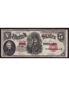 1907 $5 Woodchopper banknote FR91 Speelman White K5552919 nice VF+
