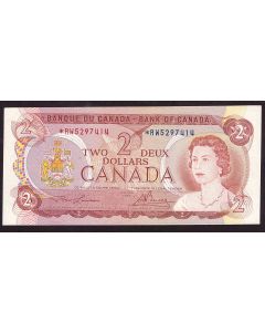 1974 Canada $2 replacement note Lawson Bouey *RW5297414 Choice UNC