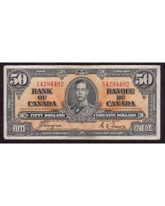 1937 Canada $50 banknote Coyne Towers B/H4294492 nice VF+