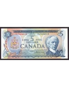1972 Canada $5 banknote Bouey Rasminsky CL7498919 Choice UNC