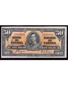 1937 Canada $50 banknote Coyne Towers nice EF+