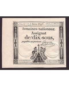 1790s French colonial Assignat banknote authentic original nice AU/UNC