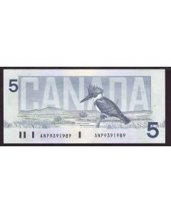 1986 Canada $5 banknote Knight Theissen ANP 9391989 Choice UNC