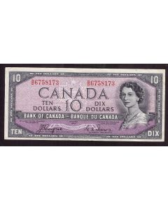 1954 Canada $10 Devils Face note BC32a Coyne Towers D/D6758173 VF+