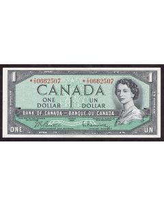 1954 Canada $1 replacement note Beattie *I/O 0662507 AU