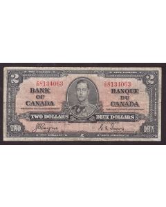 1937 Canada $2 note Coyne Towers Z/B8134063 VG