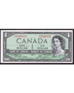 1954 Canada $1 Devils Face note BC29b Beattie Coyne M/A5346325 nice EF/AU