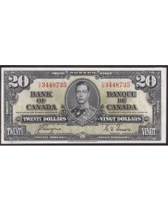 1937 Canada $20 banknote Coyne Towers H/E3448735 nice AU