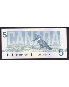 1986 Canada $5 banknote Crow Bouey Blue BPN ENX 3295864 Choice AU