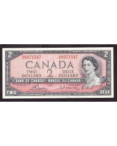 1954 Canada $2 banknote Bouey Rasminsky A/G8971547 Choice AU